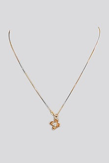 Rose Gold Finish Zircon Pendant In Sterling Silver