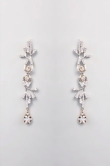 Rose Gold Finish Zircon Pendant Set In Sterling Silver