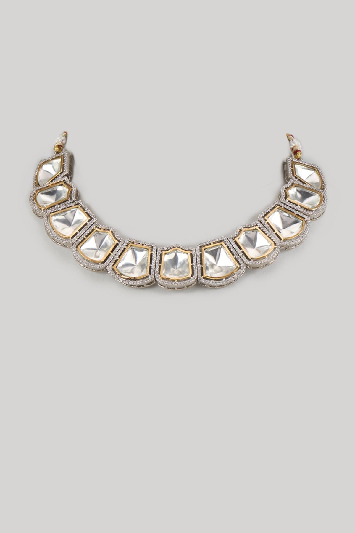 Two-Tone Finish Zircon Handcrafted Necklace