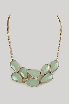 Gold Finish Green Onyx Handcrafted Necklace