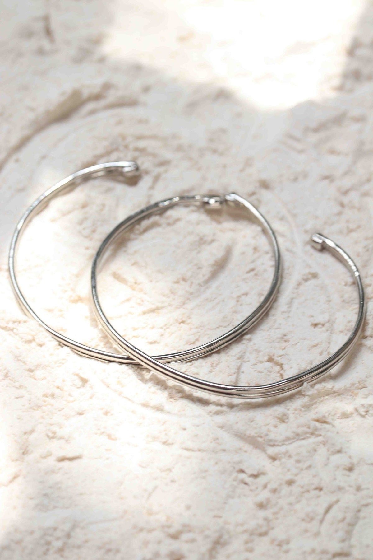 Silver Finish Handcrafted Brass Bangles (Set Of 5)