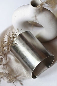 Matte Silver Finish Adjustable Kalla Cuff