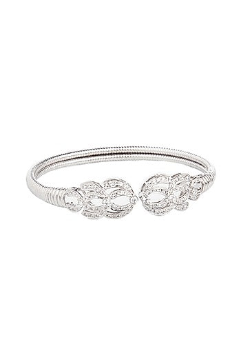 White Finish Bracelet With Zirconia