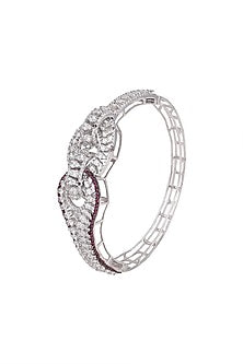 White Finish & Black Rhodium Finish Zirconia Bracelet