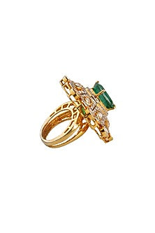 Gold Finish Cubic Zirconia Ring