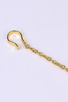 Gold Plated Imitation Stone & Faux Pearl Maang Tikka