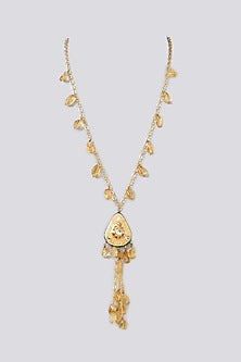 Gold Finish Semi-Precious Stone Meenakari Necklace