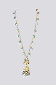 Gold Finish Semi-Precious Stone Meenakari Necklace