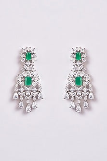 White Finish Zircon & Semi-Precious Stone Necklace Set