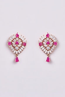 Rose Gold Finish Zircon & Semi-Precious Stone Necklace Set