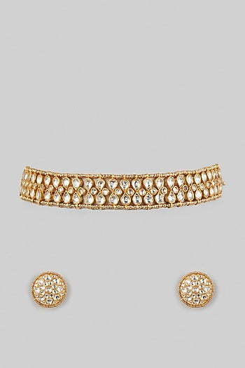 Gold Plated Choker Necklace Set
