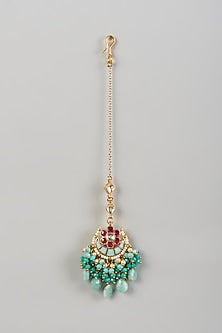 Gold Plated Meenakari Maang Tikka