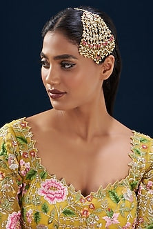 Gold Plated Kundan Polki & Semi-Precious Stone Pasa