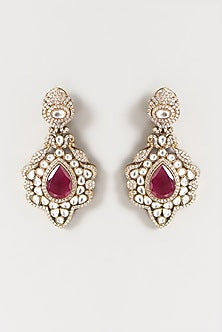 Gold Plated Kundan Polki & Semi-Precious Stone Long Necklace Set