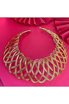 Gold Electo-Plated Hot Enameled Floral Choker Necklace