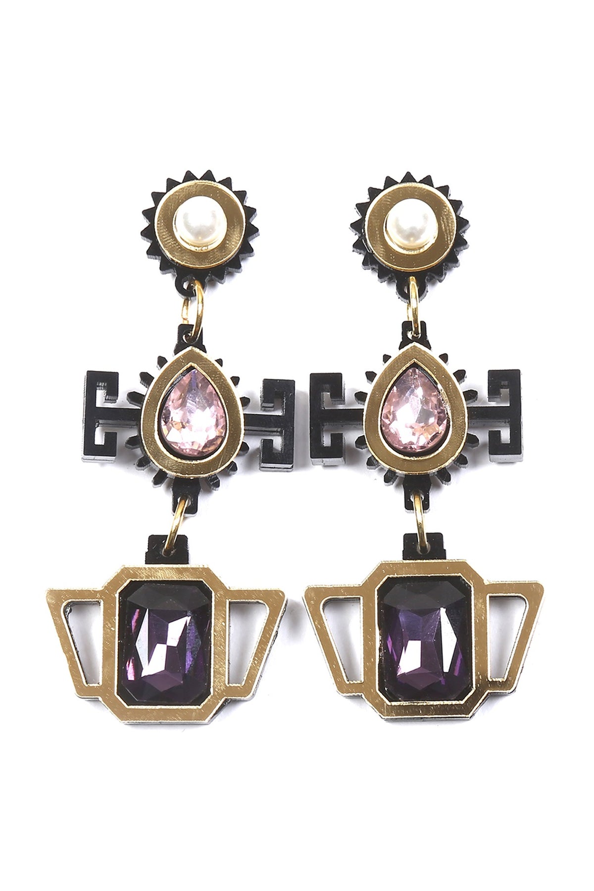 Purple Handmade Dangler Earrings