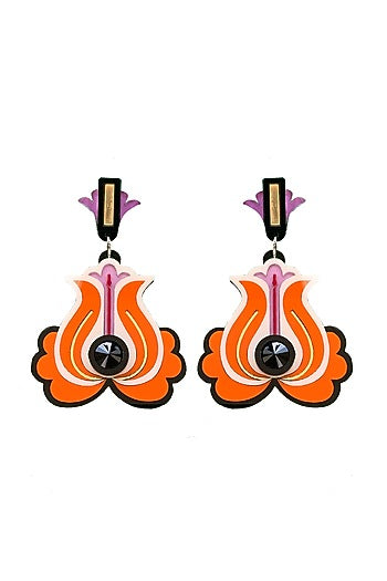 Orange Handmade Dangler Earrings