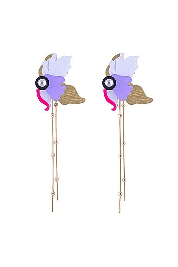 White Orchid Handmade Dangler Earrings