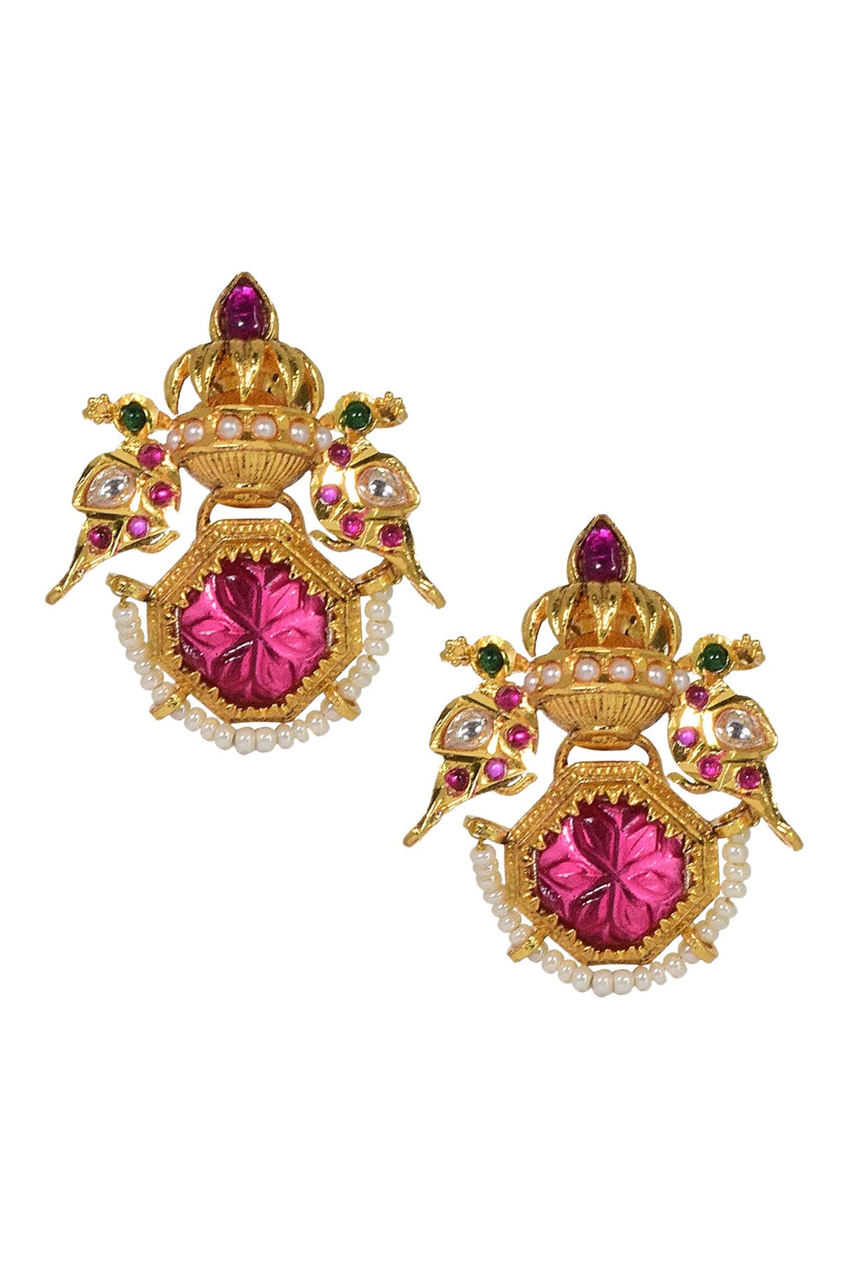 Carved Parrot Earrings