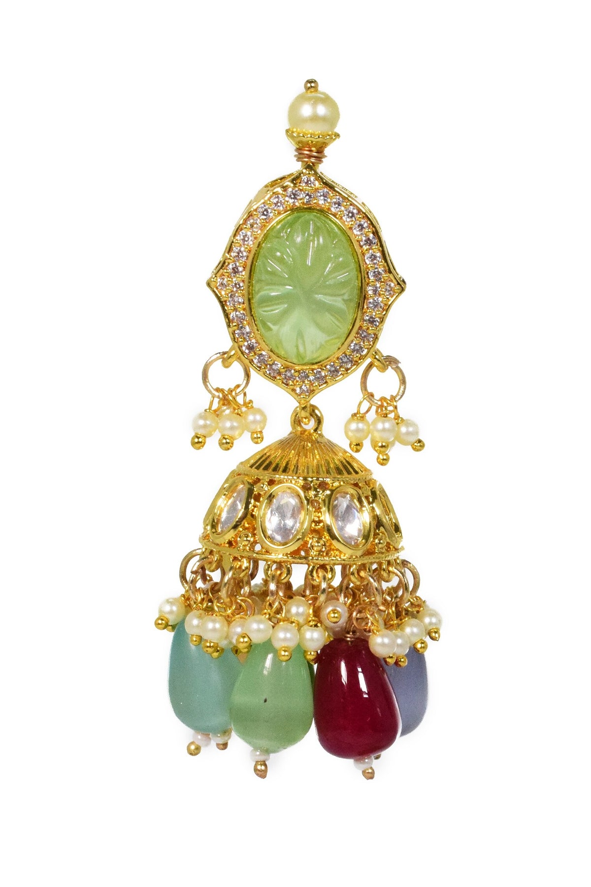 Contrast Stone Dangler Jhumkas
