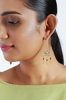 Gold Finish Beads Earrings