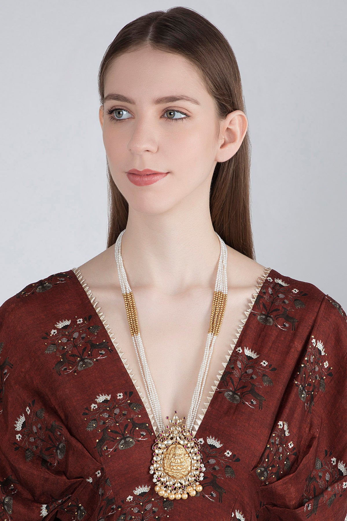 Gold Plated Pearls & Beads Necklace