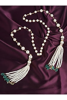 Gold Finish Necklace With Swarovski Beads