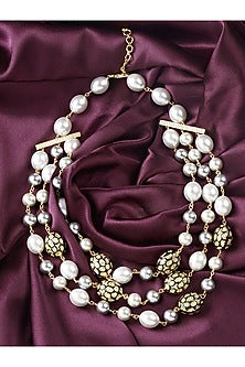 Gold Finish Beaded Necklace