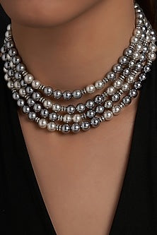 White Finish Shell Pearl Necklace
