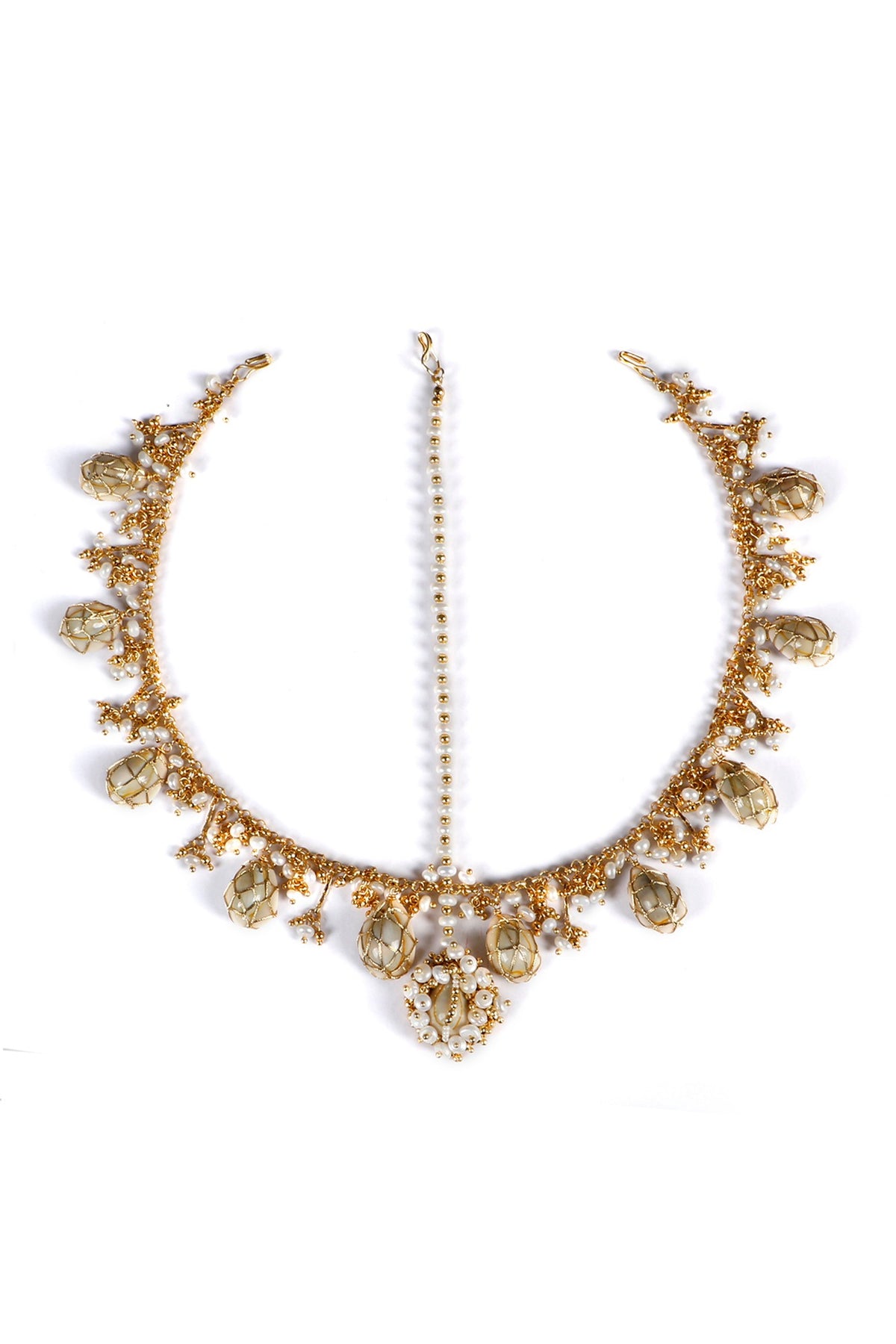 Gold Plated Shell Maang Tikka
