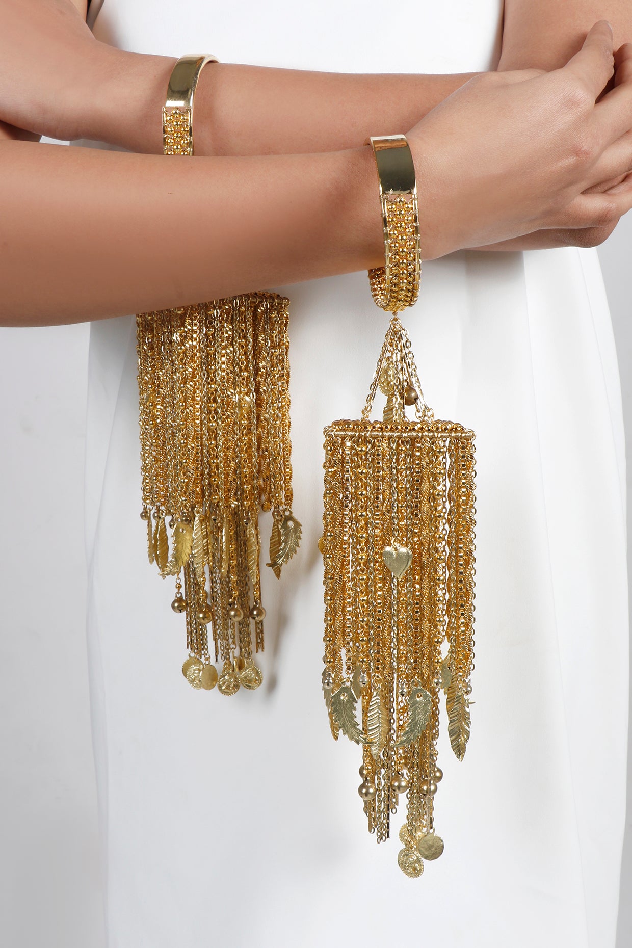 Gold Plated Beaded Kaleeras (Set of 2)