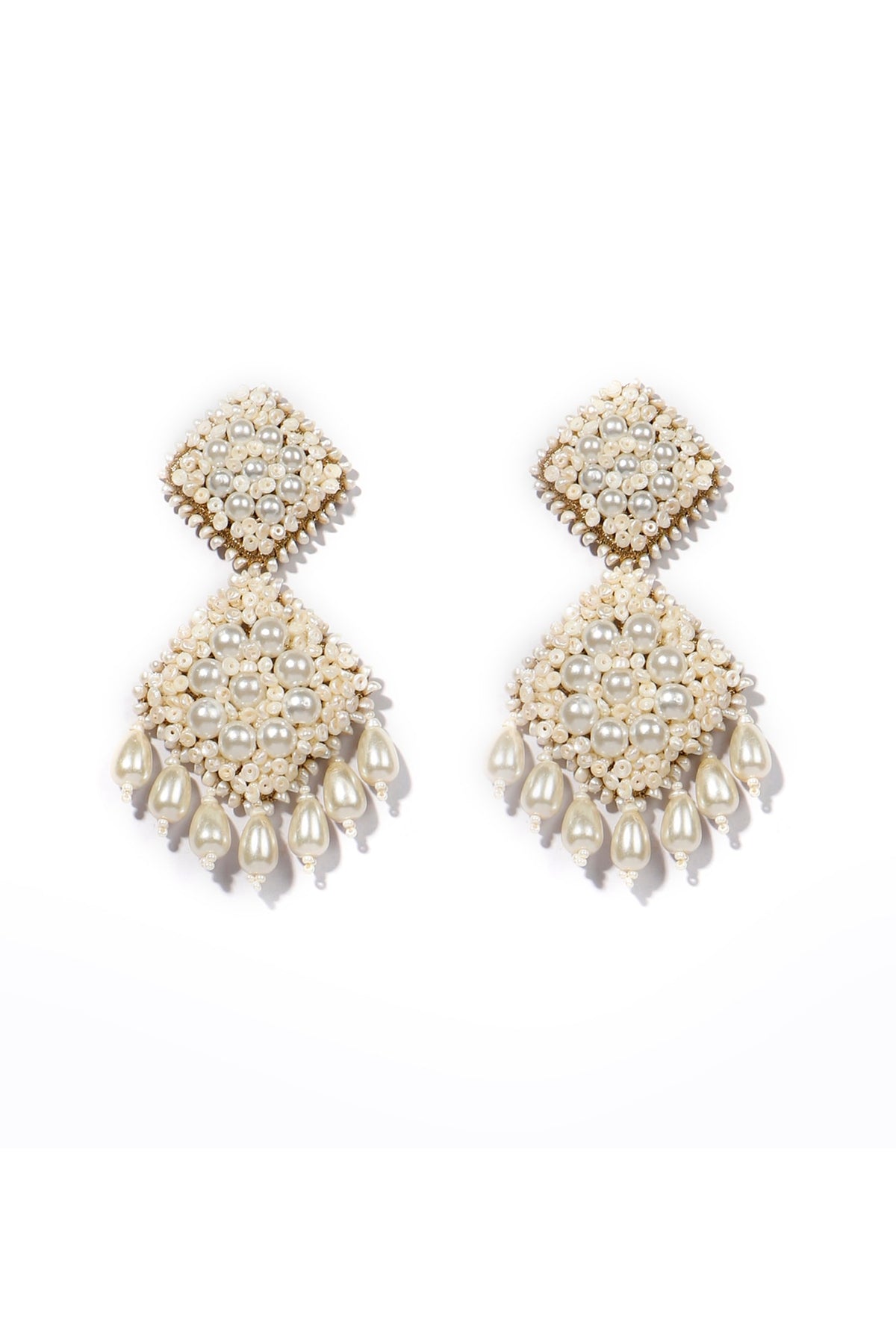 Gold Plated Pearl Dangler Earrings