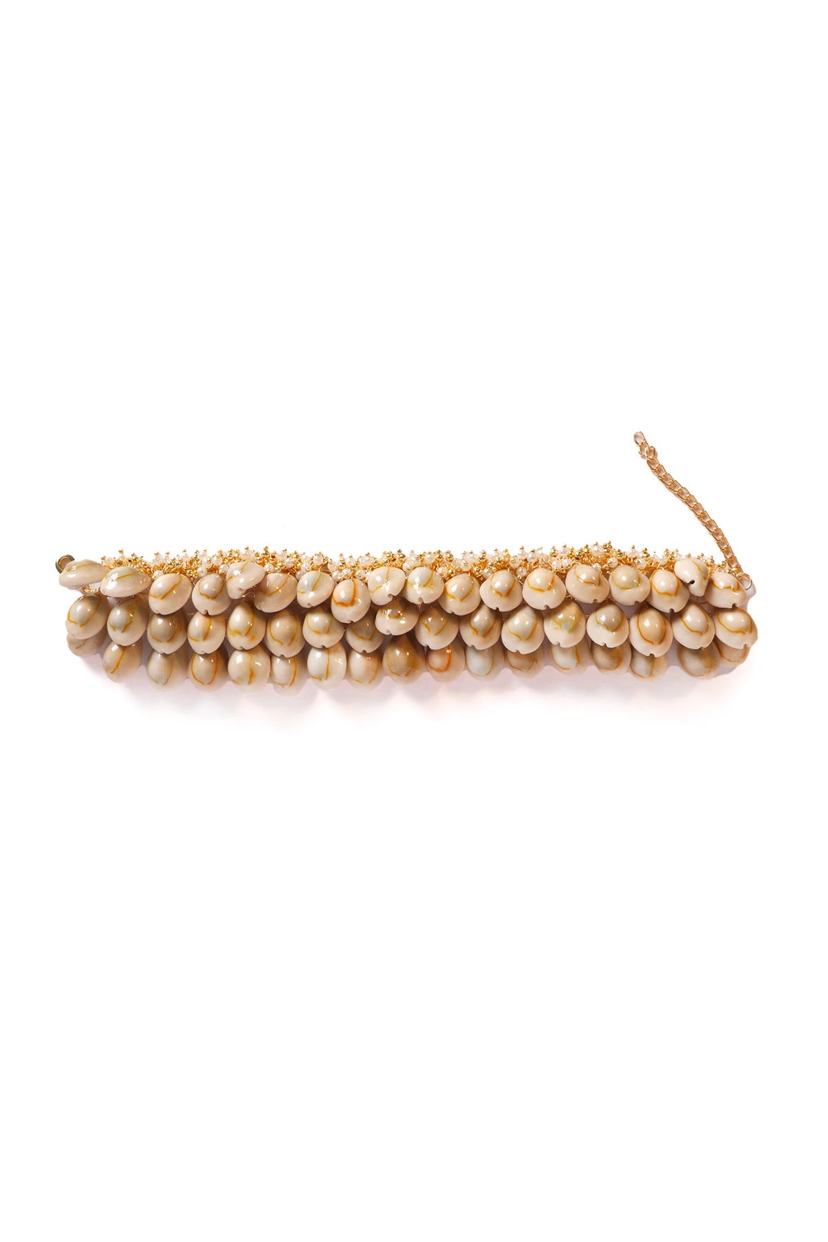 Gold Plated Shell & Pearl Choker Necklace