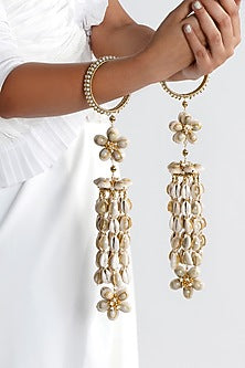 Gold Plated Pearl Kaleeras (Set Of 2)