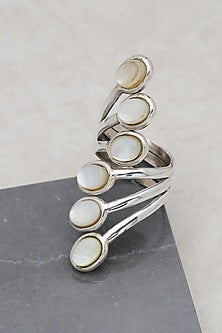 White Finish Pearl Pride Ring In Sterling Silver