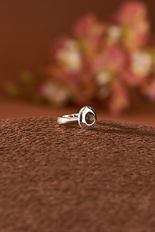 White Finish Labradorite Gemstone Ring In Sterling Silver