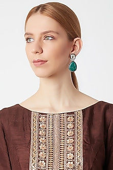 White Finish Kundan Polki Earrings