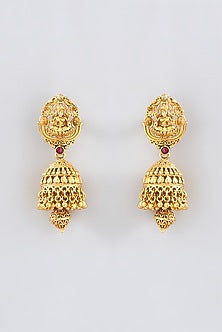 Gold Finish Temple Long Necklace Set
