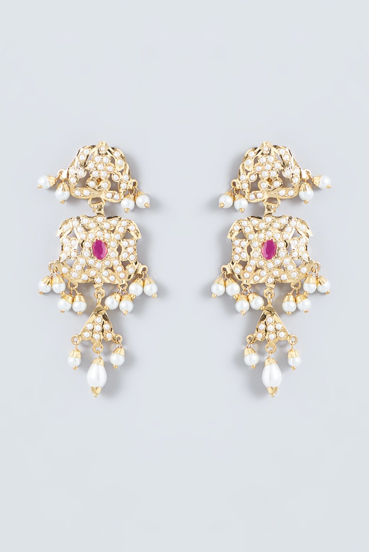 Gold Finish Ruby & Kundan Polki Choker Necklace Set