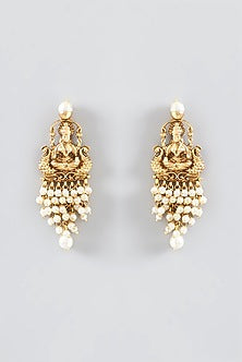Gold Finish Temple Long Necklace Set