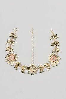 Gold Finish Kundan Polki Mathapatti