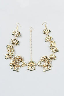 Gold Finish Kundan Polki Mathapatti