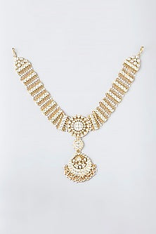 Gold Finish Kundan Polki Mathapatti