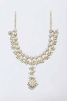 Gold Finish Kundan Polki Mathapatti