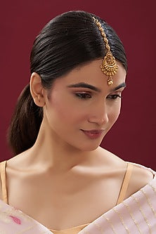 Gold Finish Temple Maang Tikka