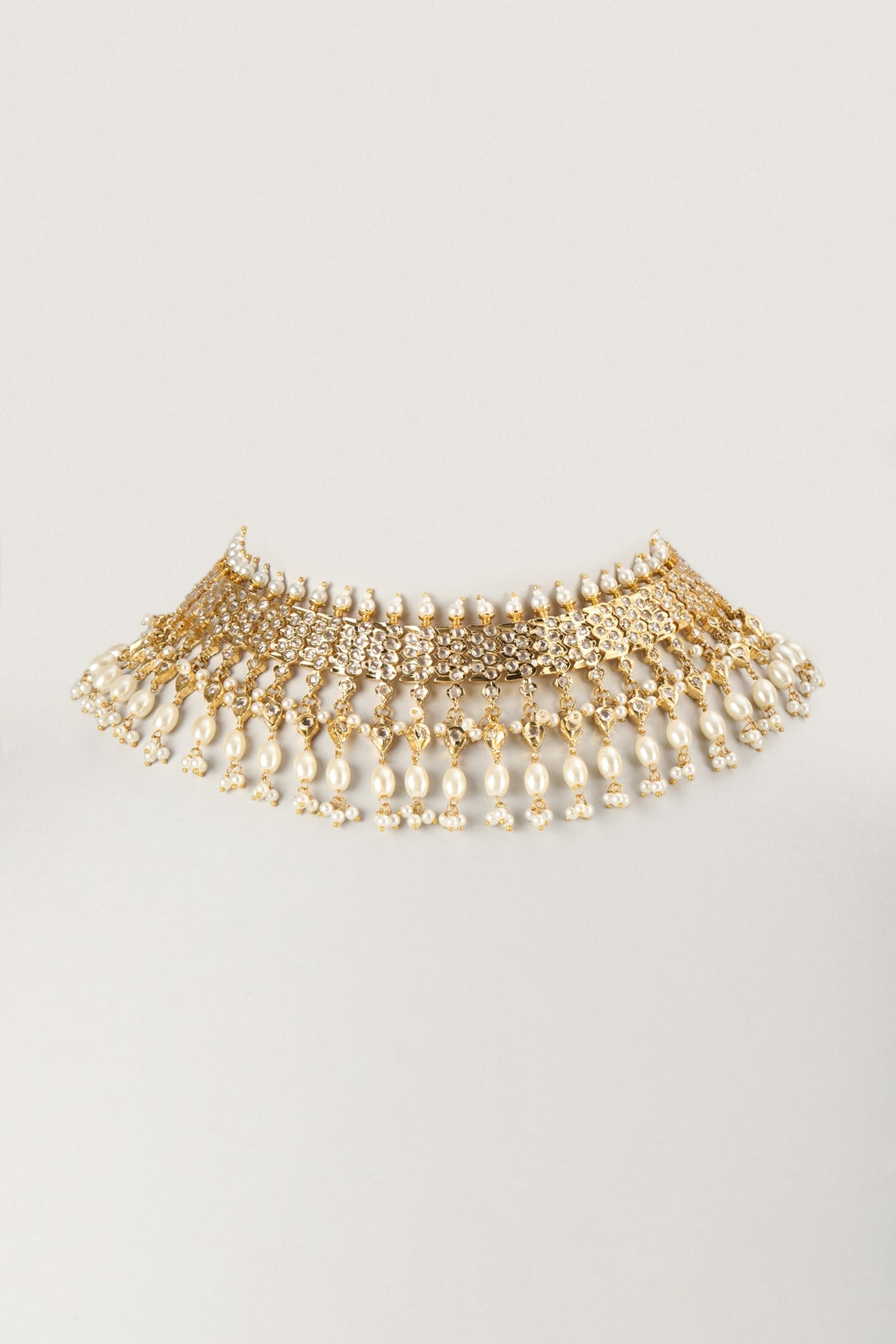Gold Finish Mixed Metal Necklace