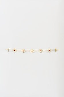 Gold Finish Pachi Kundan Polki Sheeshphool