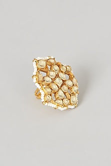 Gold Finish Pachi Kundan Polki Ring