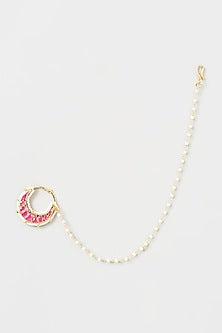 Gold Finish Pachi Kundan Polki Nose Ring
