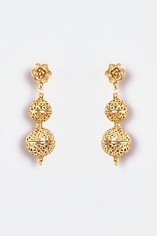 Gold Finish Kundan Polki Temple Mala Set